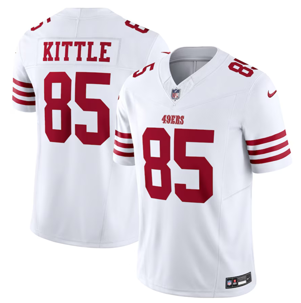 Men's San Francisco 49ers #85 George Kittle White 2023 F.U.S.E. Vapor Untouchable Limited Stitched Football Jersey - Click Image to Close